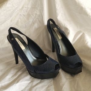 🆕 Simply Vera Vera Wang • blue/black 5" heels